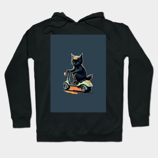 cat riding a scooter Hoodie